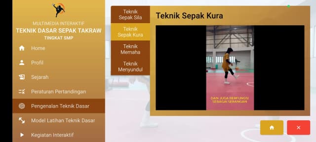 Multimedia Interaktif Teknik Dasar Sepak Takraw Tingkat SMP screenshot 4
