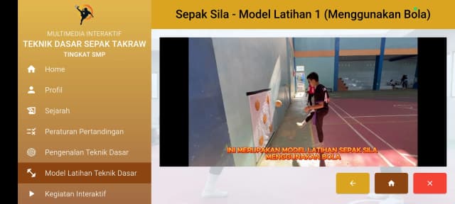 Multimedia Interaktif Teknik Dasar Sepak Takraw Tingkat SMP screenshot 5